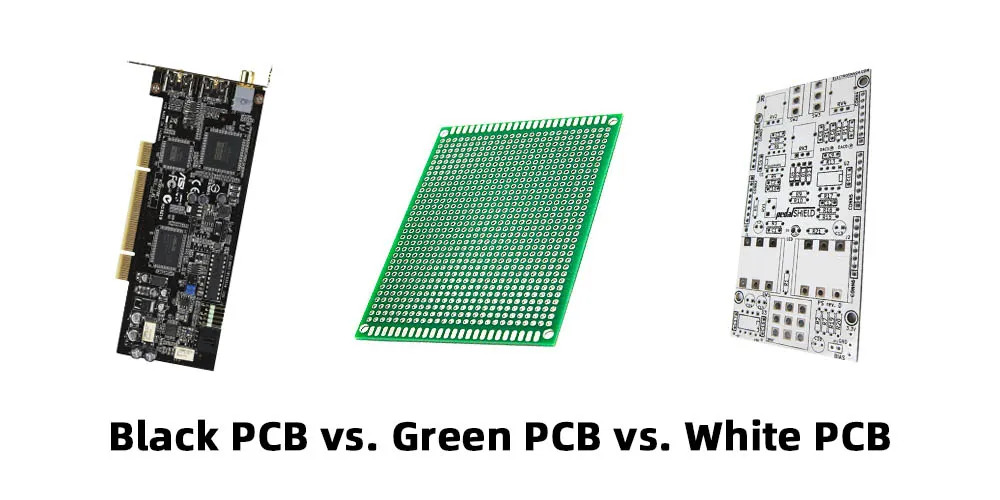 不同PCB阻焊层上的白色和黑色丝印比较