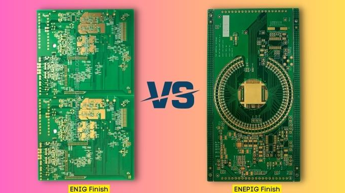 ENIG 和 ENEPIG PCB 饰面的横截面显示了层组成。